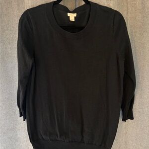 J. Crew Women's Classic Black Crew Neck Sweater